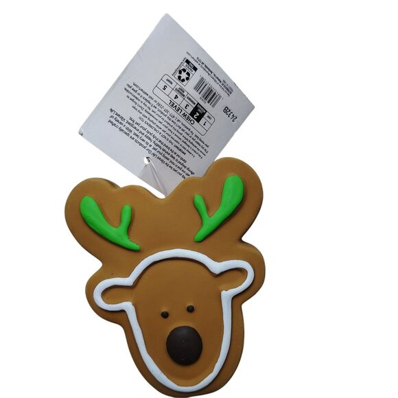 Vibrant Life 4 Inch Holiday Gingerbread Reindeer Squeaky Vinyl Toy For Dogs - Picture 3 of 3